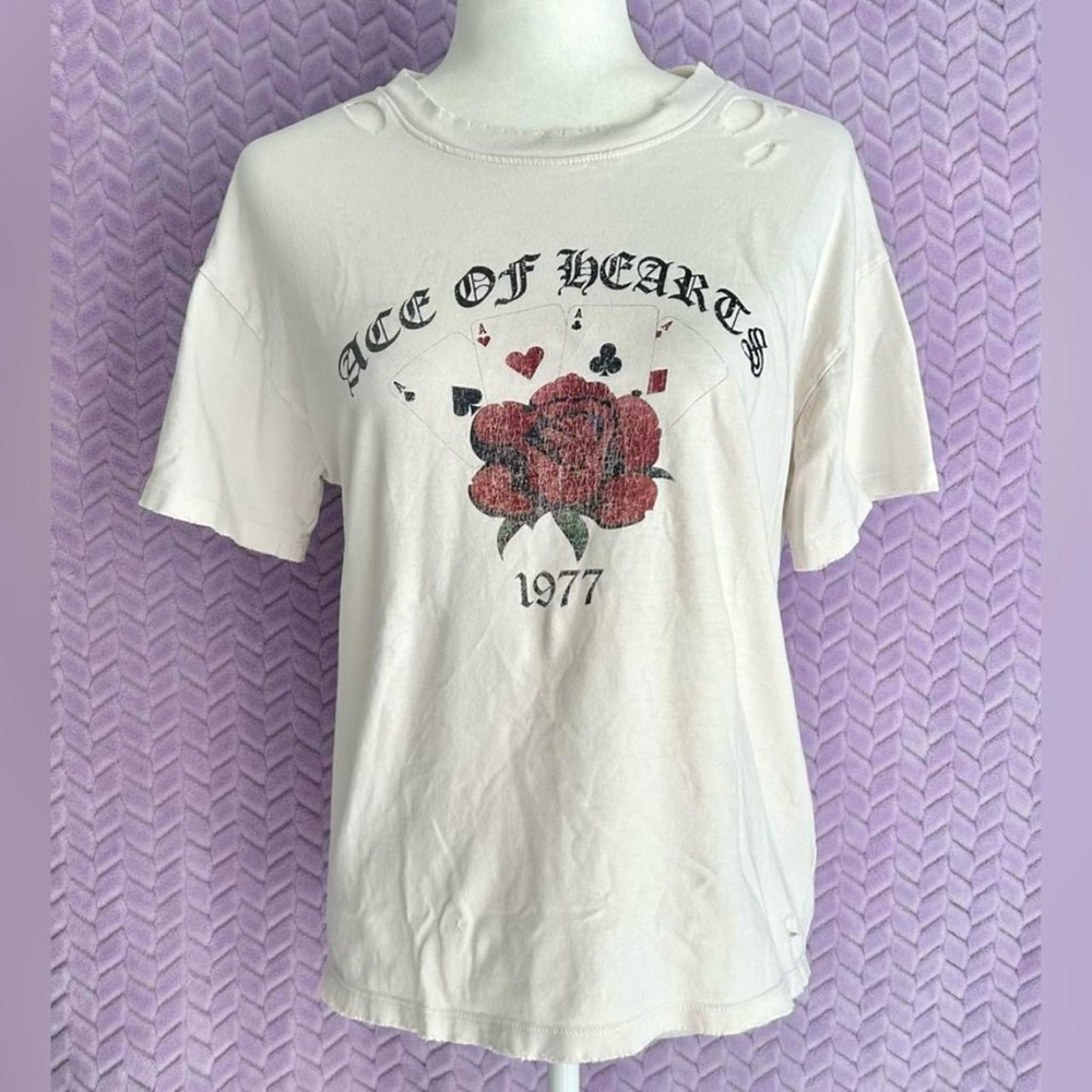 Forever 21 Vintage 'Ace of Hearts' Tee | Grunge Edgy Distressed Vintage